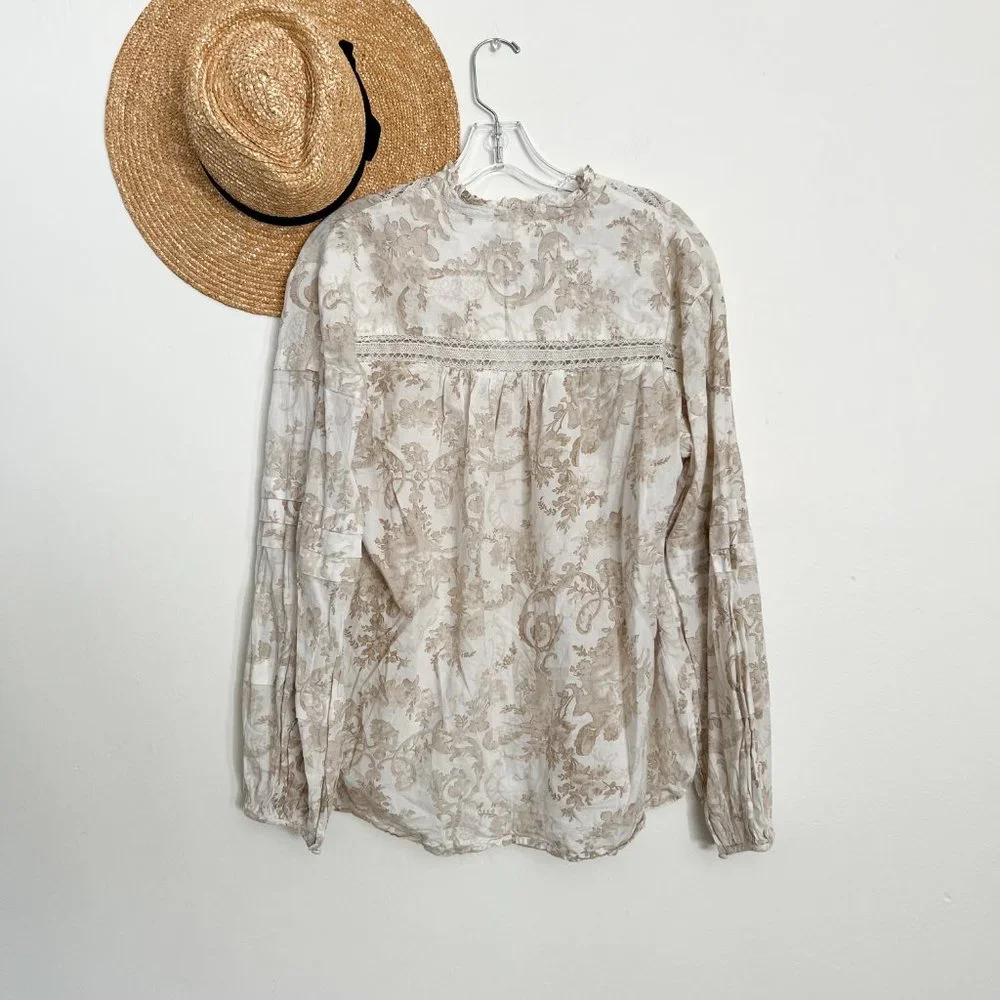 Elegant Cream Paisley Blouse - Picture 11 of 12